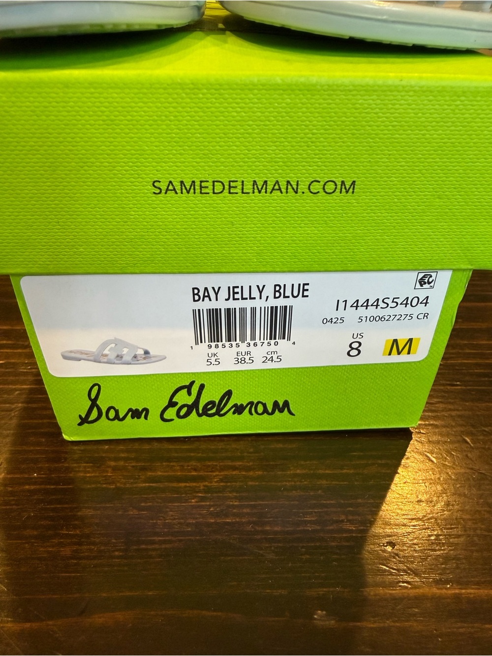 Sam Edelman Blue Jelly Logo Slide Sandals - Picture 3 of 5